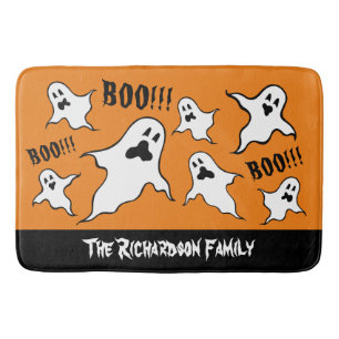 Personalised Spooky Halloween Ghosts Bath Mat