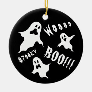 Personalised Spooky Halloween Ghosts Christmas Orn Ceramic Ornament