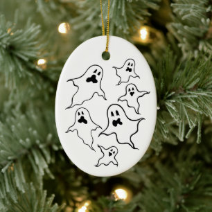 Personalised Spooky Halloween Ghosts Tree Ornament