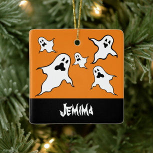 Personalised Spooky Halloween Ghosts Tree Ornament