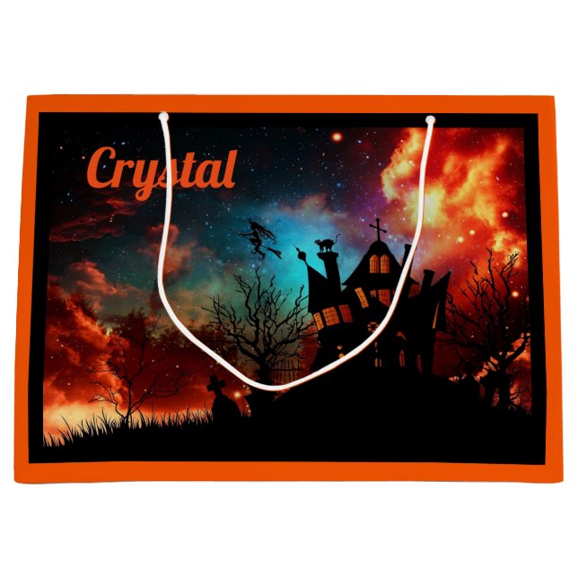 Personalised Spooky Halloween Treat Bag (Front)