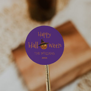 Personalised Spooky Pumpkins Halloween   Classic Round Sticker