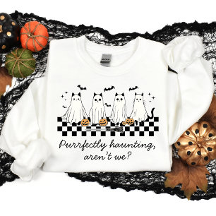 Personalised Spooky Season Halloween Ghost Cat Sweatshirt