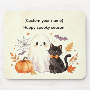 Personalised Spooky Season Halloween Mouse Pad Gho