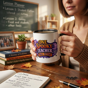 Personalised Spooky Teacher Halloween Coffee Mug