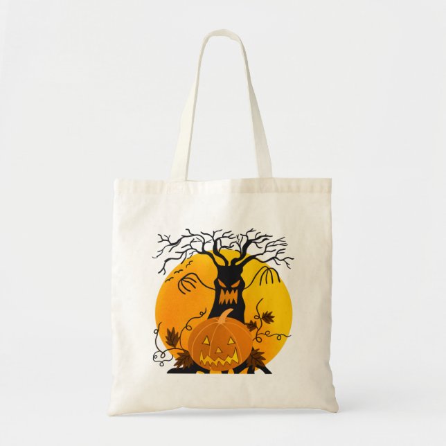 Personalised spooky tree Halloween  Tote Bag (Front)
