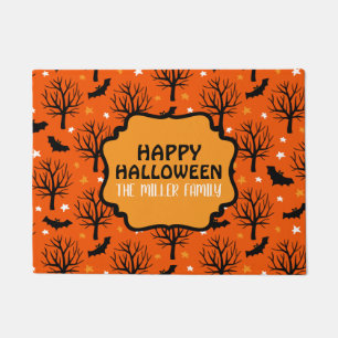 Personalised Spooky Trees and Bats Halloween Doormat