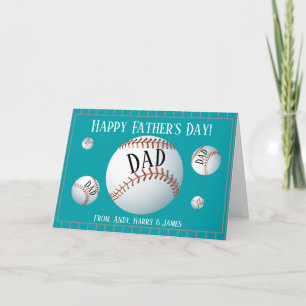 Personalised Sports Baseball Fathers Day Holiday Card