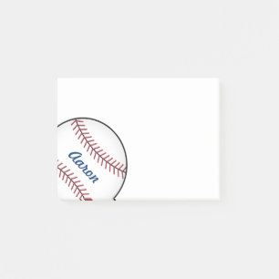 Personalised Sports Baseball Post It Notes Gift