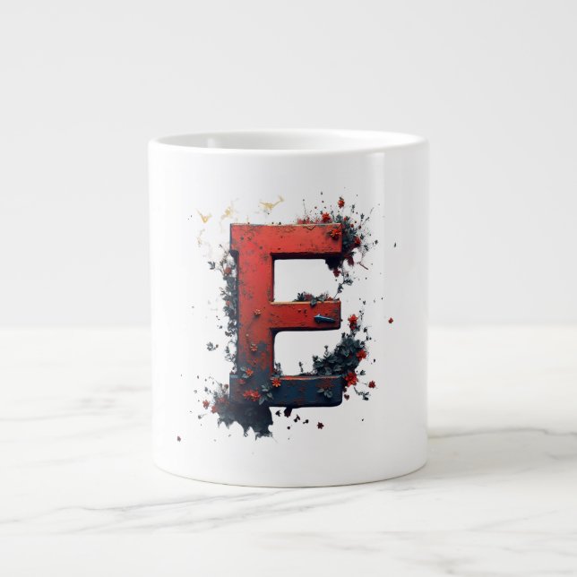 Personalised Sports Fan Monogram Custom Initial &  Large Coffee Mug (Front)