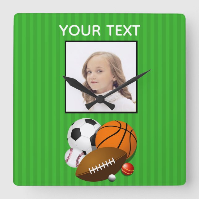 Personalised Sports Photo Acrylic Wall Clock (Front)