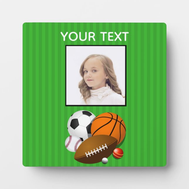 Personalised Sports Photo Plaque with Easel (Front)