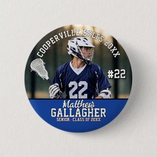 Personalised Sports Senior Night Photo 6 Cm Round Badge