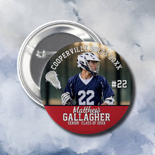 Personalised Sports Senior Night Photo  6 Cm Round Badge
