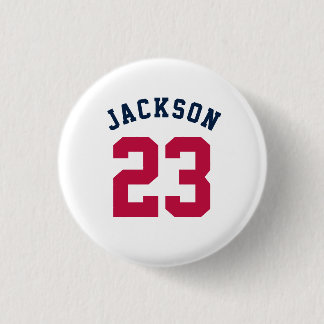 Personalised Sports Team Jersey Number Name 3 Cm Round Badge