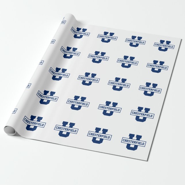 Personalised sports team monogram template wrapping paper (Unrolled)