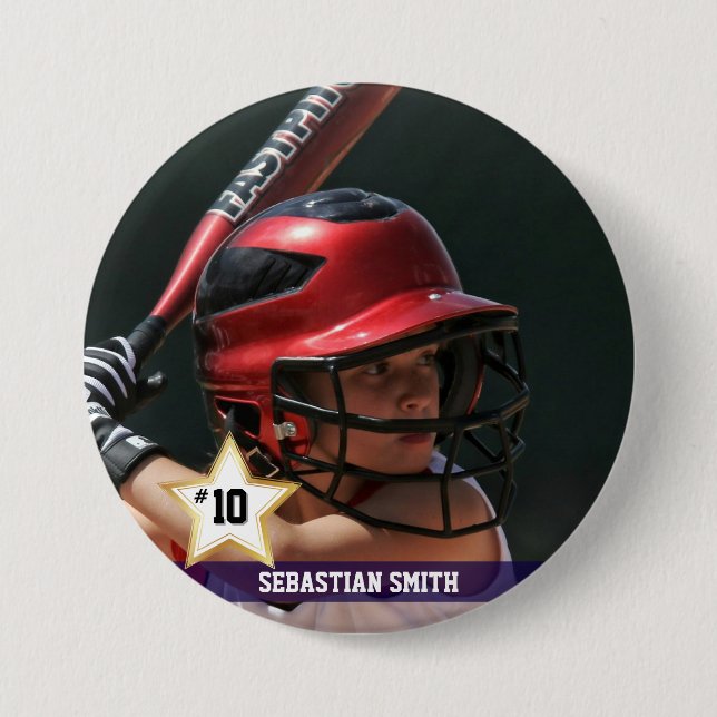 Personalised Sports Team Photo Buttons & Pins (Front)