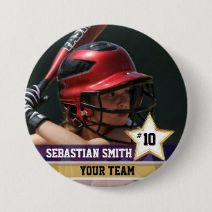 Personalised Sports Team Photo Buttons & Pins