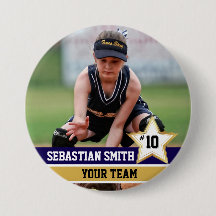 Personalised Sports Team Photo Buttons & Pins