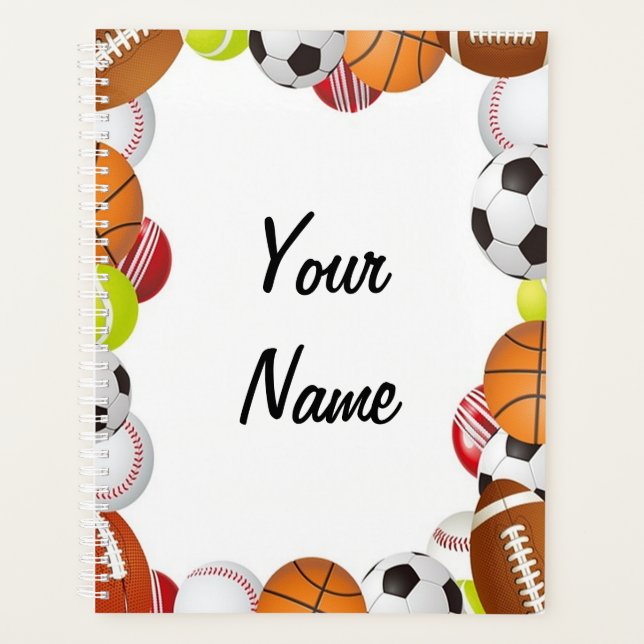 Personalised Sports theme Planner (Front)