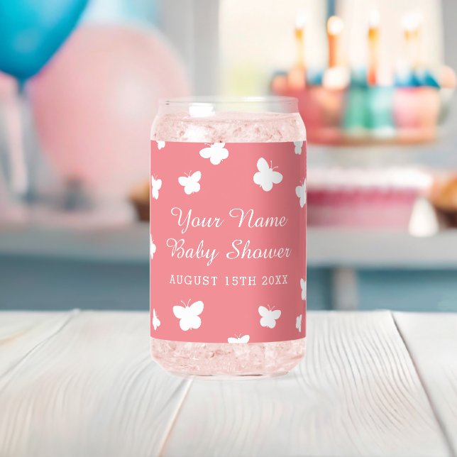 Personalised spring baby shower party can glasses (Insitu (Baby Shower))