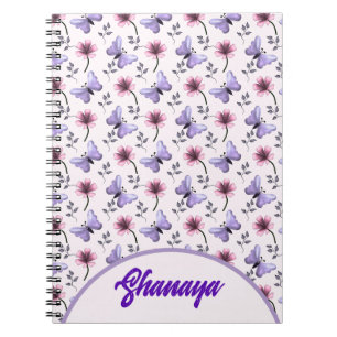 Personalised Spring Butterfly Floral Gift Notebook