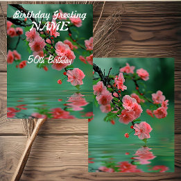 Personalised Spring Cherry Blossom Floral Birthday