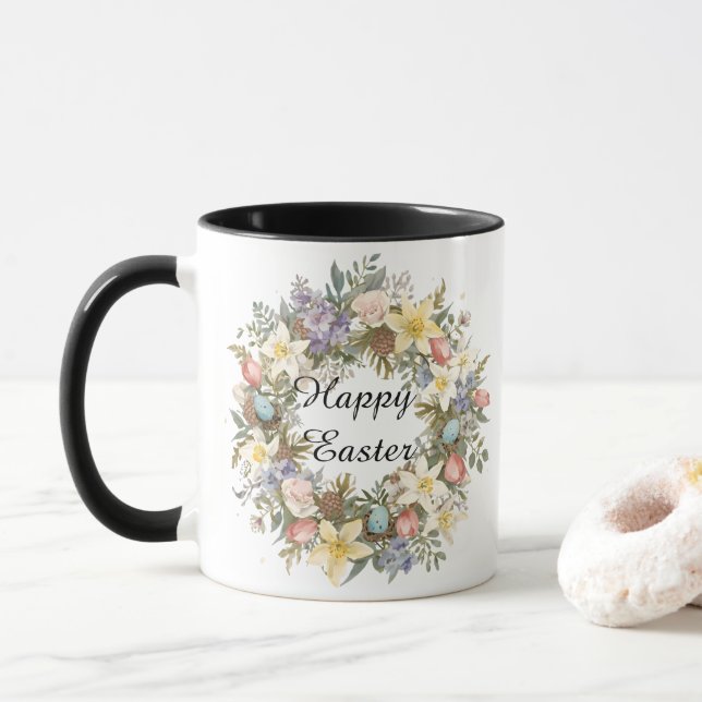 Personalised Spring Floral Keepsake Mug (With Donut)