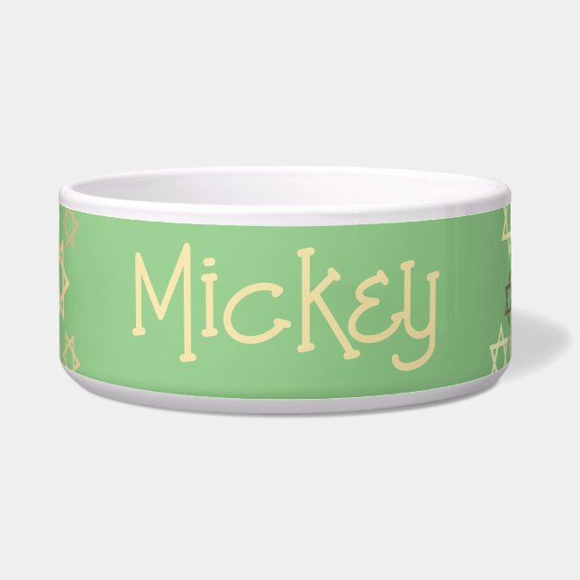 Personalised Spring Green Stars of David Pet  (Front)