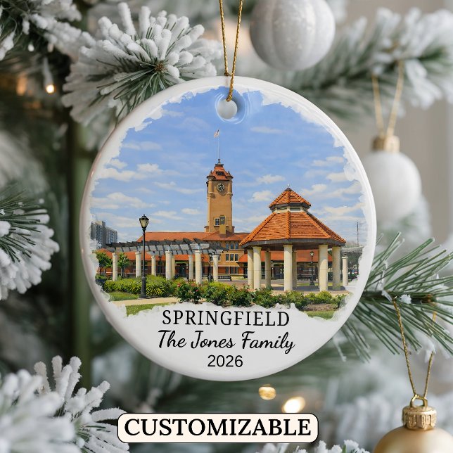 Personalised Springfield Ornament, Custom Illinois Ceramic Ornament (Creator Uploaded)