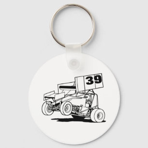 Personalised Sprint Car Hat, Customise it  Key Ring