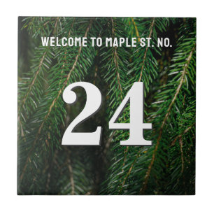 Personalised spruce tree House / Apartment Number Ceramic Tile