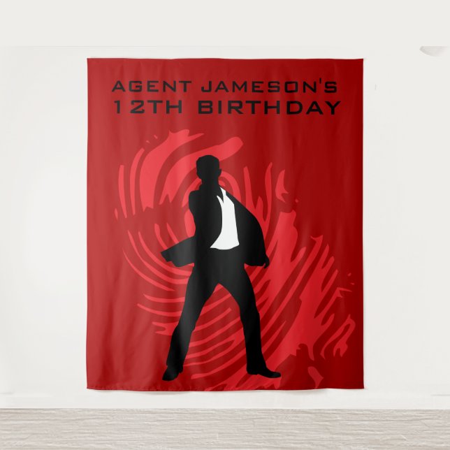 Personalised Spy Party Fingerprint Tapestry (Front)