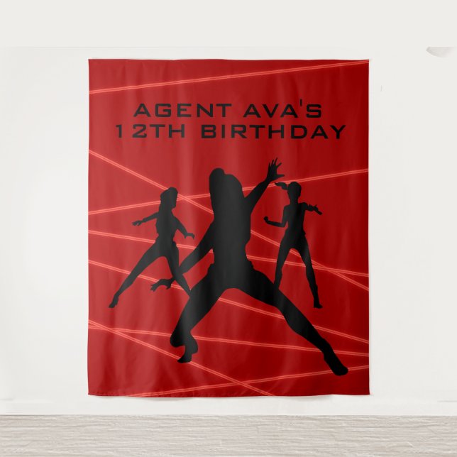 Personalised Spy Party Laser Tapestry (Front)