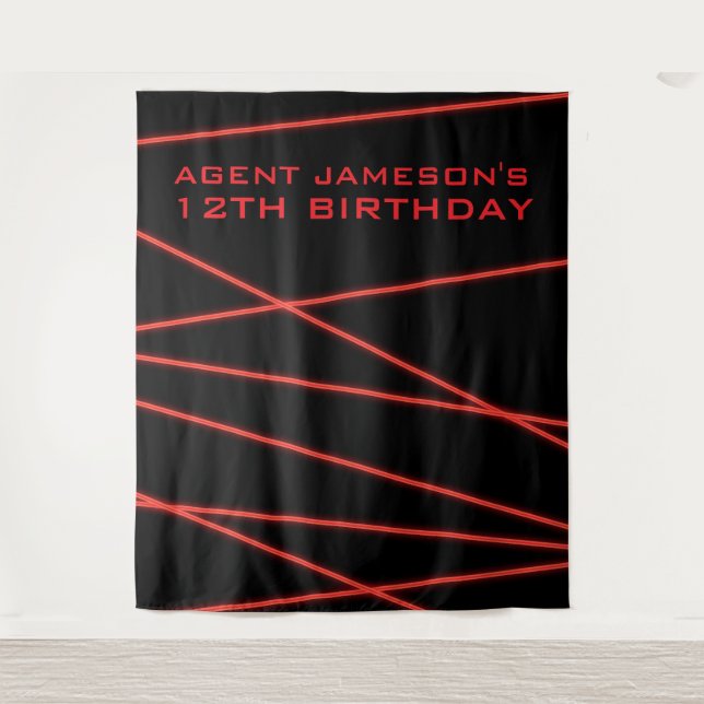 Personalised Spy Party Laser Tapestry (Front)