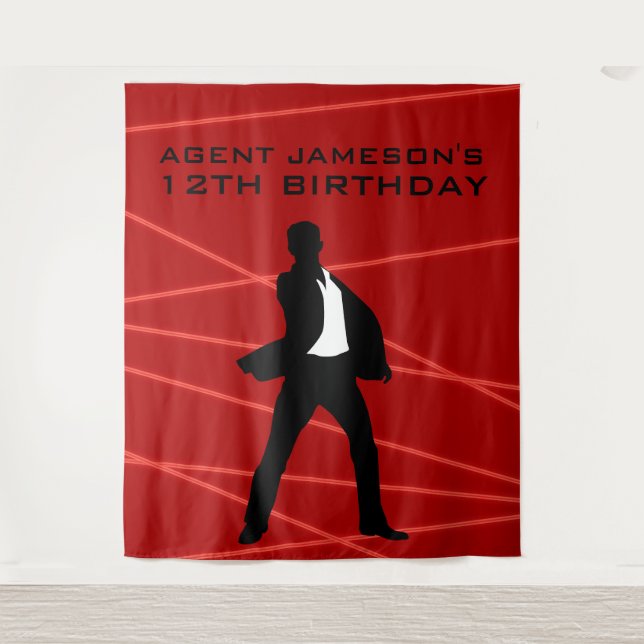Personalised Spy Party Laser Tapestry (Front)