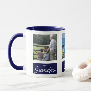 Personalised Square Collage Photo for Grandpa Mug
