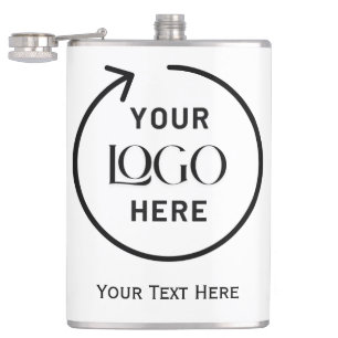 Personalised Square Logo Flask