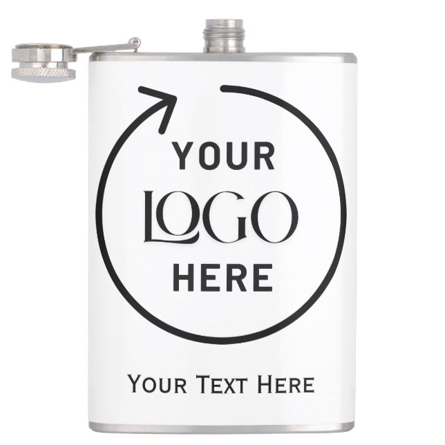 Personalised Square Logo Flask (Opened)