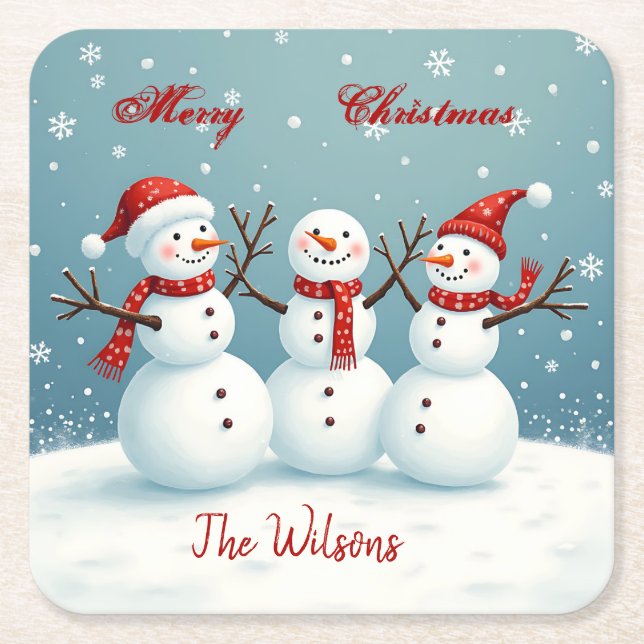 Personalised Square Paper Coaster (Front)