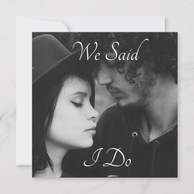 Personalised Square Photo Card We got Married (Front)