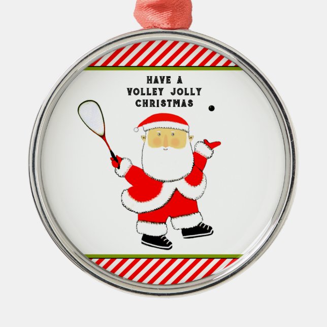 Personalised Squash Player Christmas Collectable Metal Ornament (Front)