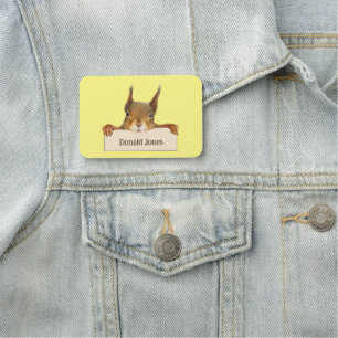 Personalised Squirrel Holding Custom Sign  Name Tag