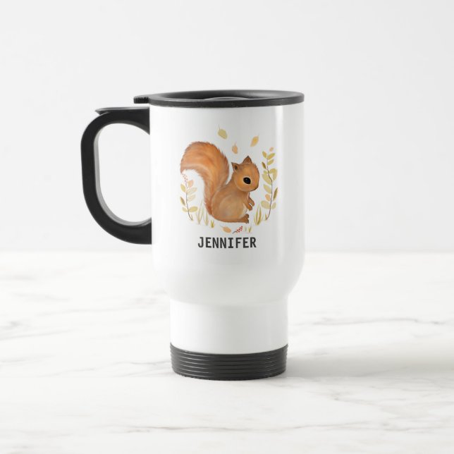 Personalised Squirrel Travel Mug (Left)