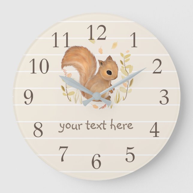 Personalised Squirrel Wall Clock (Front)