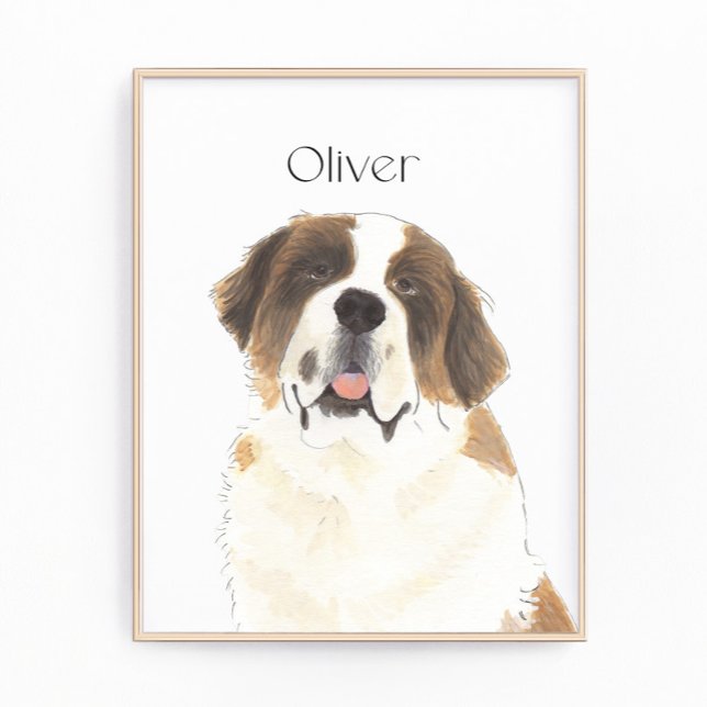 Personalised St. Bernard Art Photo Print (Creator Uploaded)