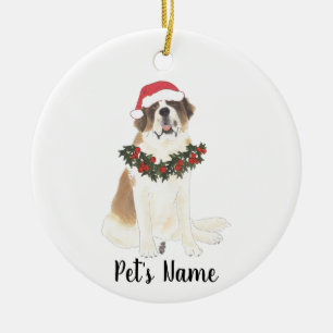 Personalised St. Bernard Ceramic Ornament