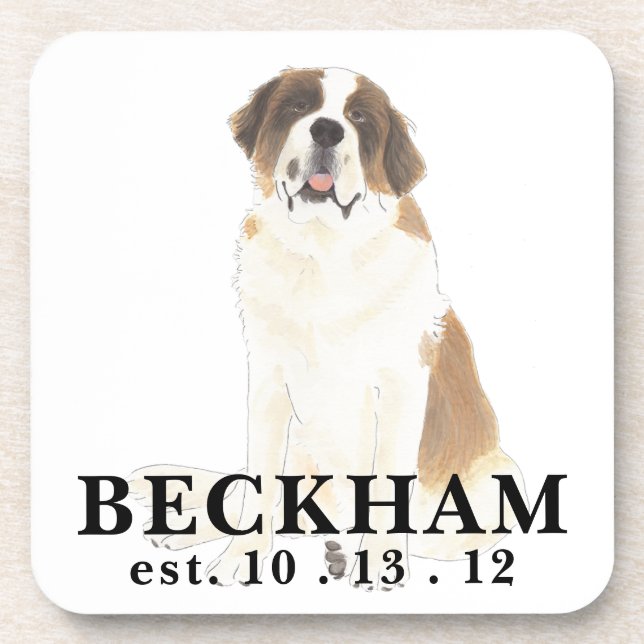 Personalised St. Bernard Coaster (Front)