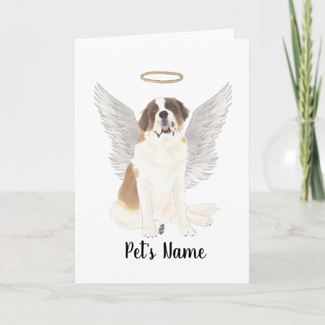 Personalised St. Bernard Sympathy Memorial Card (Front)
