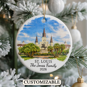 Personalised St. Louis Ornament, Custom Missouri Ceramic Ornament